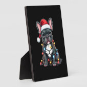 Plaque Photo Christmas Dog French Bulldog Xmas Frenchie 3 (Côté)