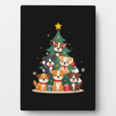 Plaque Photo Christmas Dog Tree T-Shirt Cute Funny Puppy Dogs X (Devant)