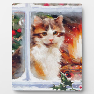Plaque Photo Christmas Kitten
