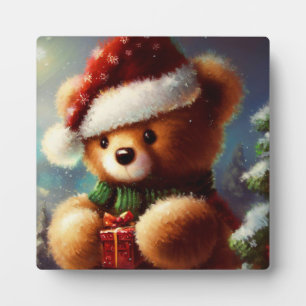 Plaque Photo Christmas Teddy Bear 2