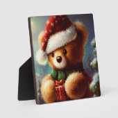Plaque Photo Christmas Teddy Bear 2 (Recto)