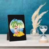 Plaque Photo Christmas Tropical Beach Funny Santa Claus (Côté)