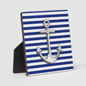 Plaque Photo Chrome Anchor on Navy Stripes (Recto)