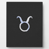 Plaque Photo Chrome Argent Comme Taurus signe Zodiac (Devant)