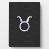 Plaque Photo Chrome Argent Comme Taurus signe Zodiac (Devant)