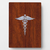 Plaque Photo Chrome Comme Caduceus Symbole Médicale Mahogany Br (Devant)