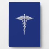 Plaque Photo Chrome Comme Caduceus Symbole Médicale Marine Déco (Devant)