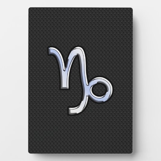 Plaque Photo Chrome comme Capricorn Symbole Zodiaque sur la pea (Devant)