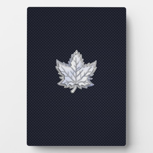 Plaque Photo Chrome comme feuille d'érable sur l'impression de  (Devant)