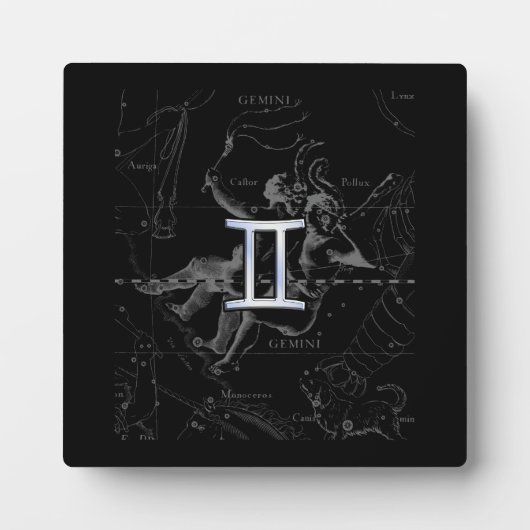 Plaque Photo Chrome comme Gemini Zodiac Connexion Hevelius 1690 (Devant)