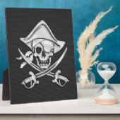 Plaque Photo Chrome comme Pirate sur Black Carbon Fiber (Côté)