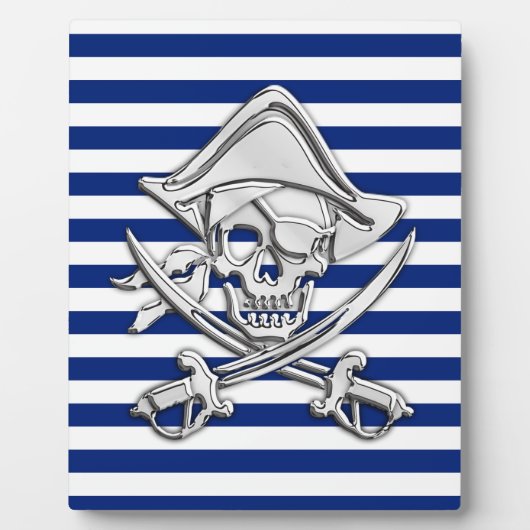Plaque Photo Chrome comme Pirate sur les rayures de marine (Devant)