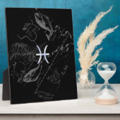 Plaque Photo Chrome comme Pisces Zodiac Connexion Black Heveliu (Côté)