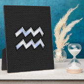 Plaque Photo Chrome moderne comme Aquarius Zodiac Connexion Sna (Côté)