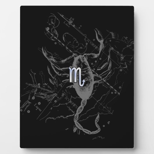Plaque Photo Chrome Style Scorpio Zodiac Symbole sur Hevelius (Devant)