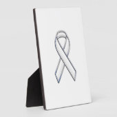 Plaque Photo Chrome Style White Ribbon Awareness (Côté)