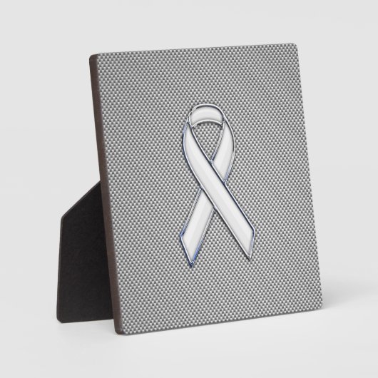 Plaque Photo Chrome White Ribbon Sensibilisation Fibre de carbo (Recto)