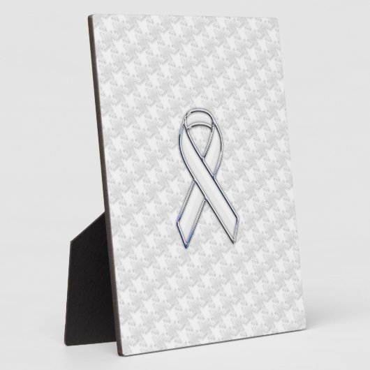 Plaque Photo Chrome White Ribbon Sensibilisation sur Houndstoot (Côté)