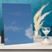 Plaque Photo ciel bleu foncé nuages blancs (Côté)