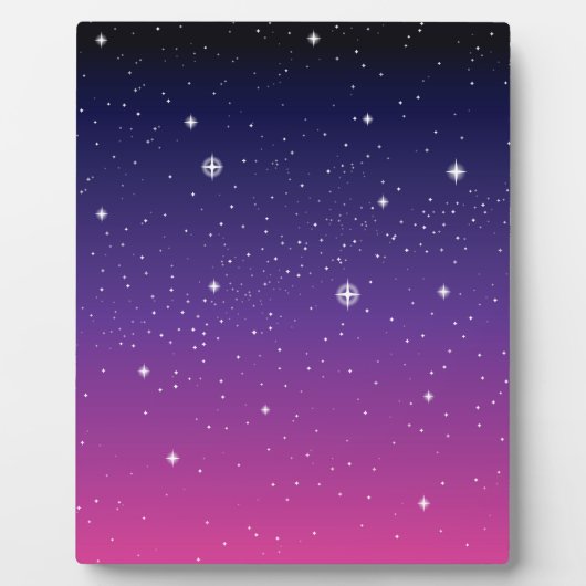 Plaque Photo Ciel nocturne étoilé violet foncé (Devant)