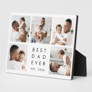 Plaque Photo Cinq photos établies Meilleur papa de tous les tem