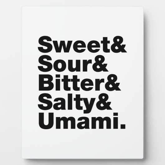 Plaque Photo Cinq saveurs de base (Devant)