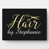 Plaque Photo Ciseaux en or Scissors Coiffeur Salon de Coiffure (Devant)