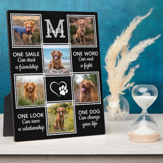 Plaque Photo Citation Amoureux des chiens Conserver Unique Pet (Côté)