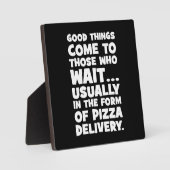 Plaque Photo Citation Amusante Pizza - Les bonnes choses vienne (Recto)