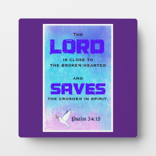 Plaque Photo Citation Biblique Inspirationnelle Pslam 34:18