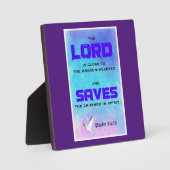 Plaque Photo Citation Biblique Inspirationnelle Pslam 34:18 (Recto)