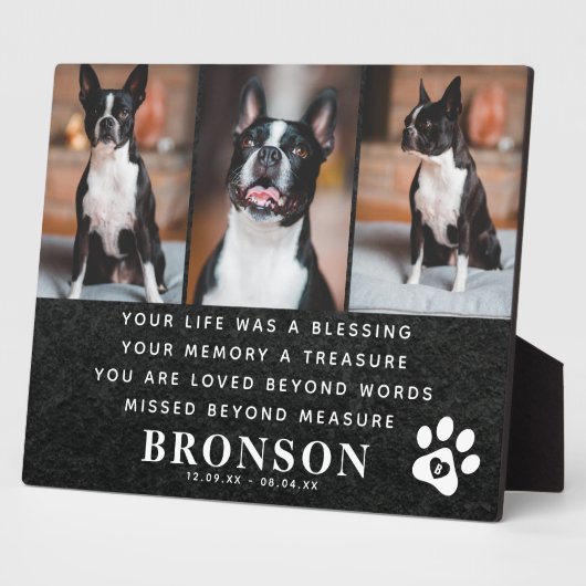 Plaque Photo Citation commémorative de perte d'animal de compag (Côté)