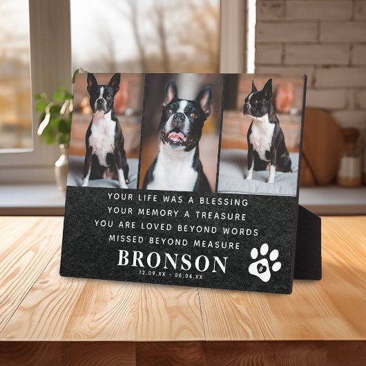 Plaque Photo Citation commémorative de perte d'animal de compag