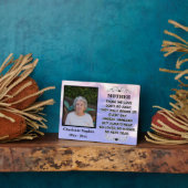 Plaque Photo Citation commémorative pour maman Photo personnali (Côté)