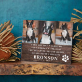 Plaque Photo Citation commémorative Rustic Pet Loss & Collage p (Côté)