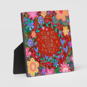 Plaque Photo Citation d'anniversaire d'inspiration florale (Recto)