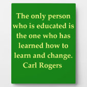 Plaque Photo citation de carl rogers (Devant)