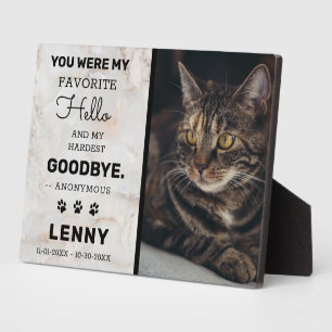 Plaque Photo Citation de chat domestique Photo Marbre de souven
