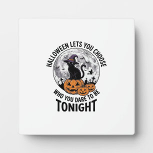 Plaque Photo Citation de chat Halloween Citrouille Sombre Sorci
