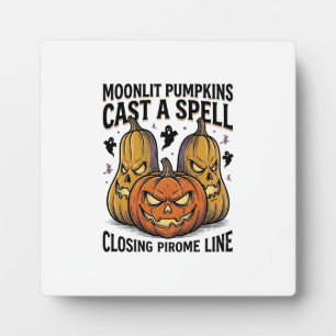 Plaque Photo Citation de citrouille d'Halloween Jack O Lantern 