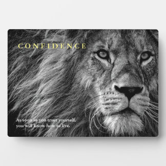 Plaque Photo Citation de confiance Lion Inspiration