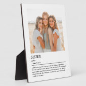 Plaque Photo Citation de définition de soeur personnalisée (Côté)