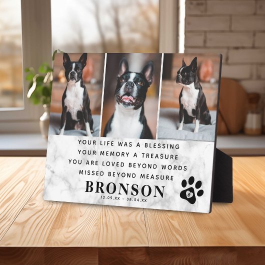 Plaque Photo Citation de deuil pour animaux de compagnie en mar