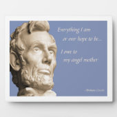 Plaque Photo Citation de la mère Lincoln (Devant)