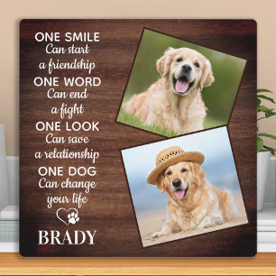 Plaque Photo Citation de l'amant de chien rustique Objet-souven