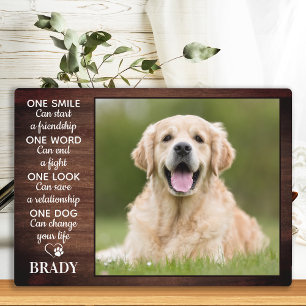 Plaque Photo Citation de l'amant de chien rustique Souvenir Pho