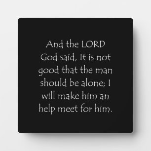 Plaque Photo Citation de l'Écriture Genèse 2 18