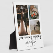 Plaque Photo Citation de mariage d'anniversaire de collage de 3 (Côté)