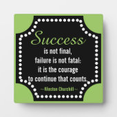 Plaque Photo Citation de succès motivationnel (Devant)