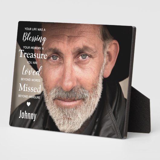 Plaque Photo Citation de Sympathie photo moderne Memorial Keeps (Côté)